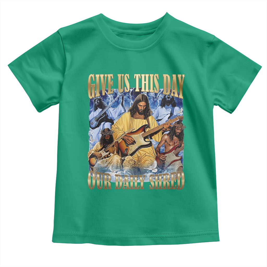 Give Us This Day Our Daily Shred Funny Christian Jesus Rock Toddler T Shirt Faith Humor Music Lover Inspired Gift