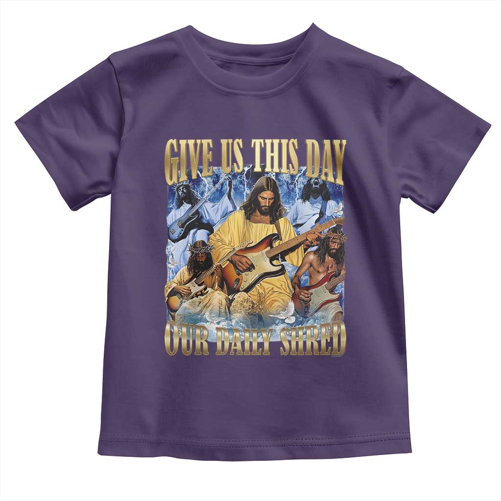 Give Us This Day Our Daily Shred Funny Christian Jesus Rock Toddler T Shirt Faith Humor Music Lover Inspired Gift