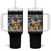 Give Us This Day Our Daily Shred Funny Christian Jesus Rock Tumbler With Handle Faith Humor Music Lover Inspired Gift