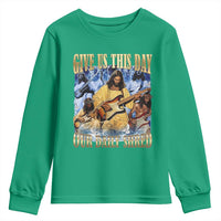 Give Us This Day Our Daily Shred Funny Christian Jesus Rock Youth Sweatshirt Faith Humor Music Lover Inspired Gift