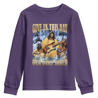 Give Us This Day Our Daily Shred Funny Christian Jesus Rock Youth Sweatshirt Faith Humor Music Lover Inspired Gift