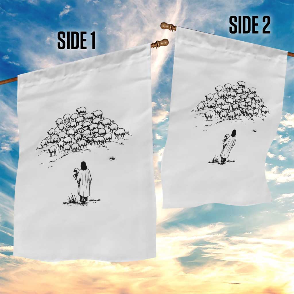 Jesus The Good Shepherd Minimalist Christian Garden Flag Sheep Flock Faith Spiritual Inspirational Gift