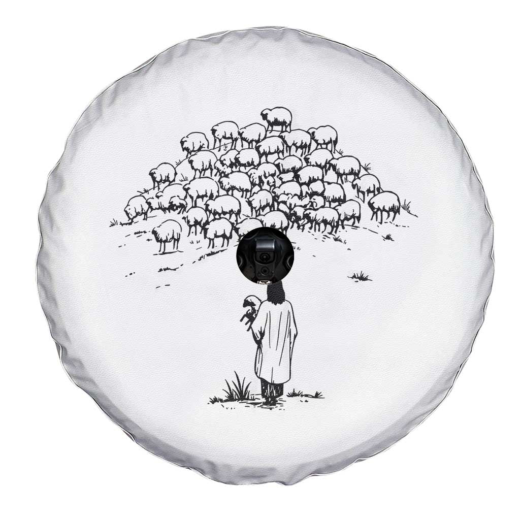Jesus The Good Shepherd Minimalist Christian Spare Tire Cover Sheep Flock Faith Spiritual Inspirational Gift
