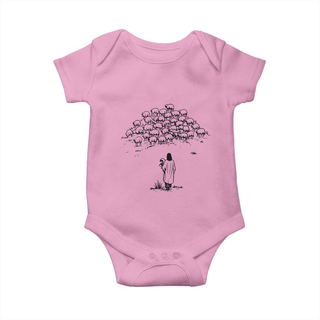 Jesus The Good Shepherd Minimalist Christian Baby Onesie Sheep Flock Faith Spiritual Inspirational Gift