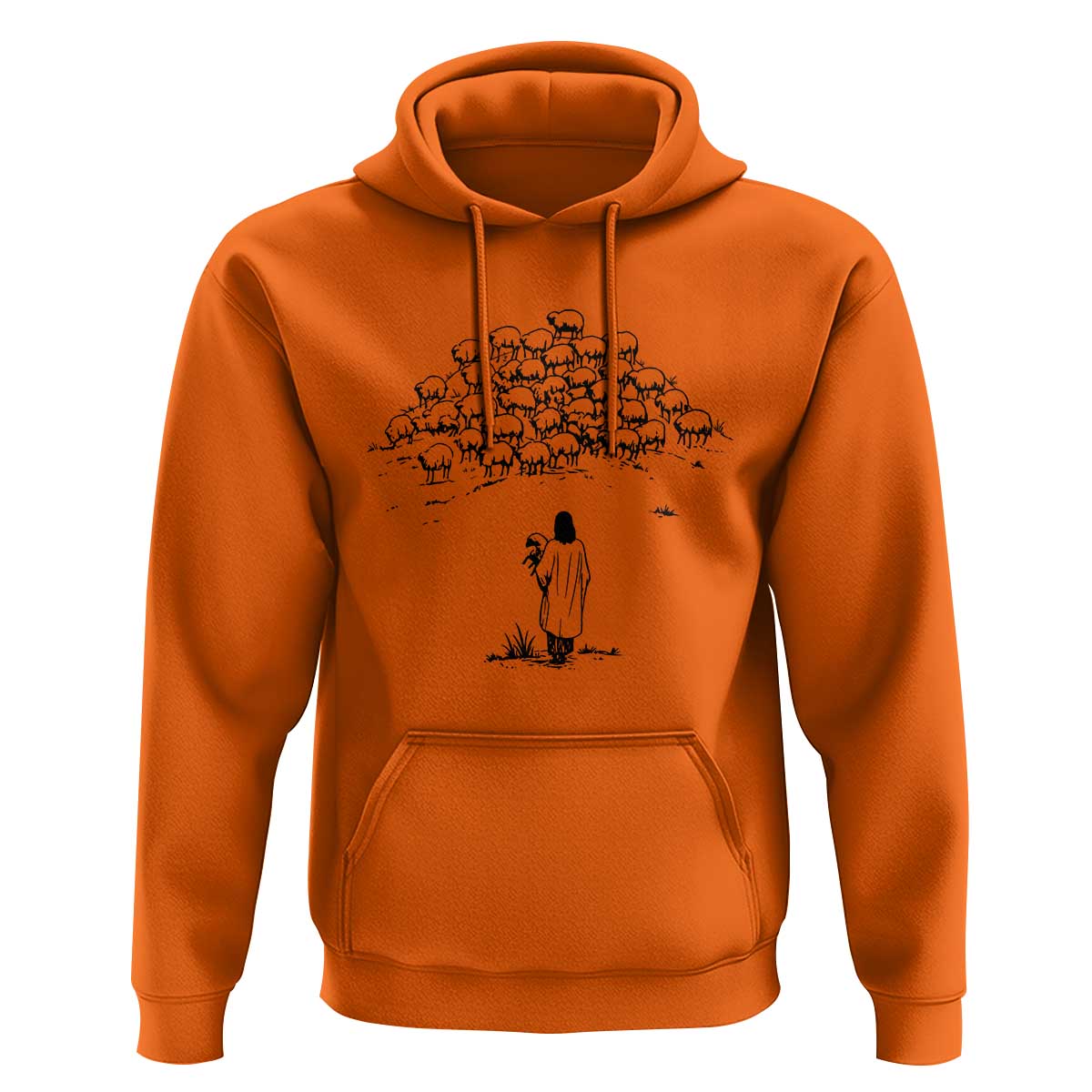 Jesus The Good Shepherd Minimalist Christian Hoodie Sheep Flock Faith Spiritual Inspirational Gift
