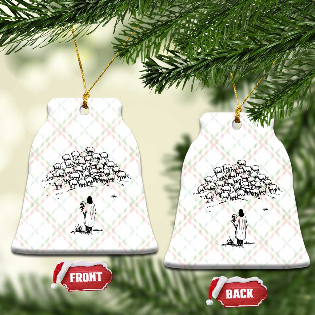 Jesus The Good Shepherd Minimalist Christian Ceramic Ornament Sheep Flock Faith Spiritual Inspirational Gift