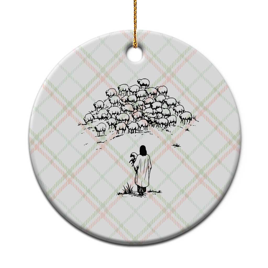 Jesus The Good Shepherd Minimalist Christian Ceramic Ornament Sheep Flock Faith Spiritual Inspirational Gift