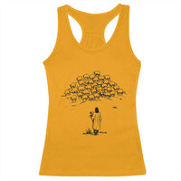 Jesus The Good Shepherd Minimalist Christian Racerback Tank Top Sheep Flock Faith Spiritual Inspirational Gift