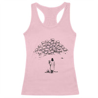 Jesus The Good Shepherd Minimalist Christian Racerback Tank Top Sheep Flock Faith Spiritual Inspirational Gift