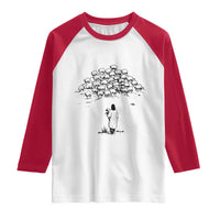 Jesus The Good Shepherd Minimalist Christian Raglan Shirt Sheep Flock Faith Spiritual Inspirational Gift