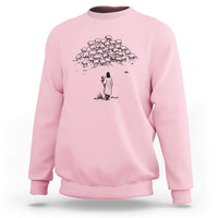 Jesus The Good Shepherd Minimalist Christian Sweatshirt Sheep Flock Faith Spiritual Inspirational Gift