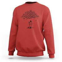 Jesus The Good Shepherd Minimalist Christian Sweatshirt Sheep Flock Faith Spiritual Inspirational Gift