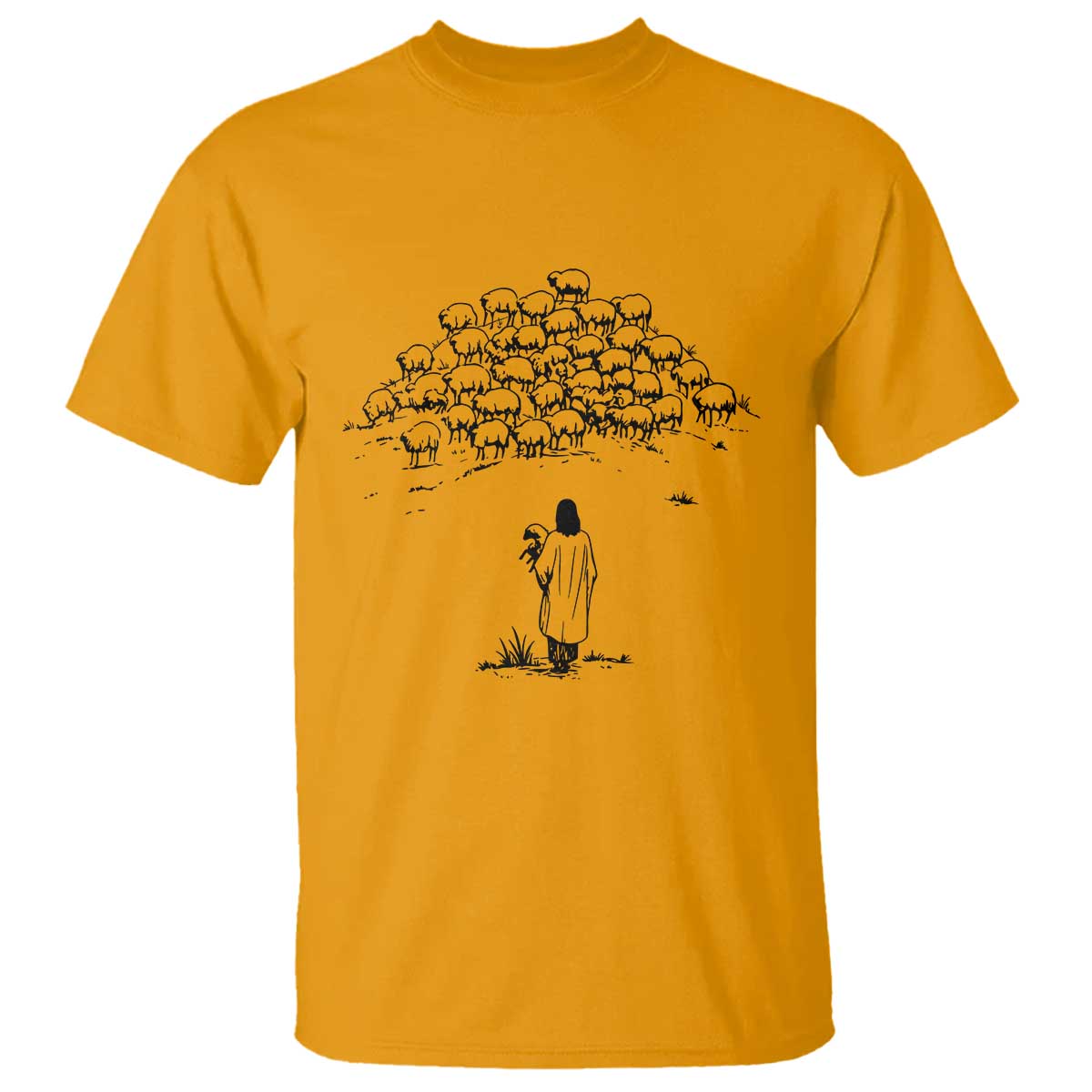 Jesus The Good Shepherd Minimalist Christian T Shirt Sheep Flock Faith Spiritual Inspirational Gift