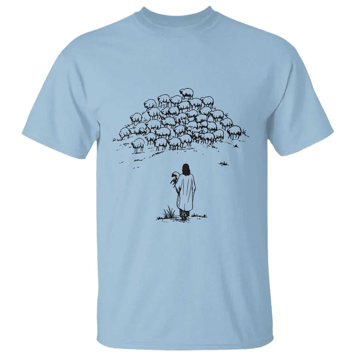 Jesus The Good Shepherd Minimalist Christian T Shirt Sheep Flock Faith Spiritual Inspirational Gift