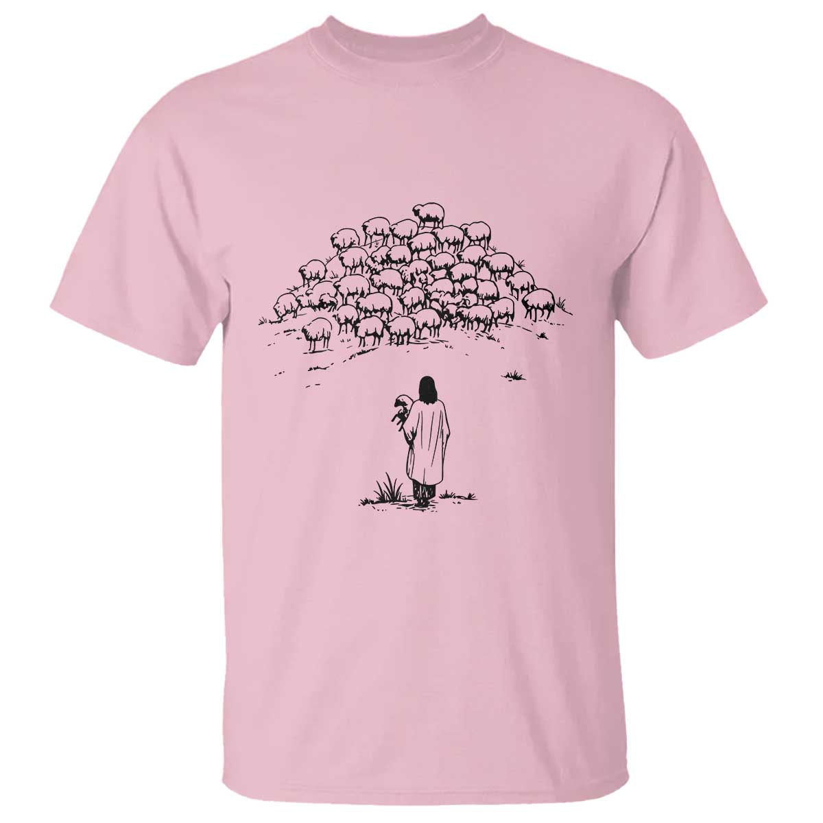 Jesus The Good Shepherd Minimalist Christian T Shirt Sheep Flock Faith Spiritual Inspirational Gift