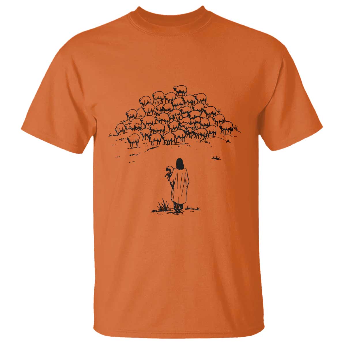 Jesus The Good Shepherd Minimalist Christian T Shirt Sheep Flock Faith Spiritual Inspirational Gift