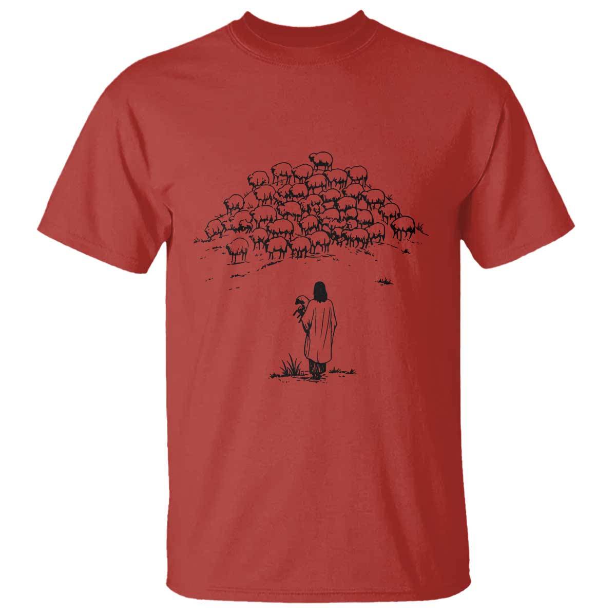 Jesus The Good Shepherd Minimalist Christian T Shirt Sheep Flock Faith Spiritual Inspirational Gift