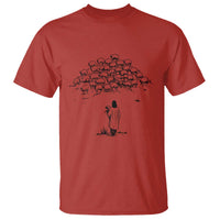 Jesus The Good Shepherd Minimalist Christian T Shirt Sheep Flock Faith Spiritual Inspirational Gift