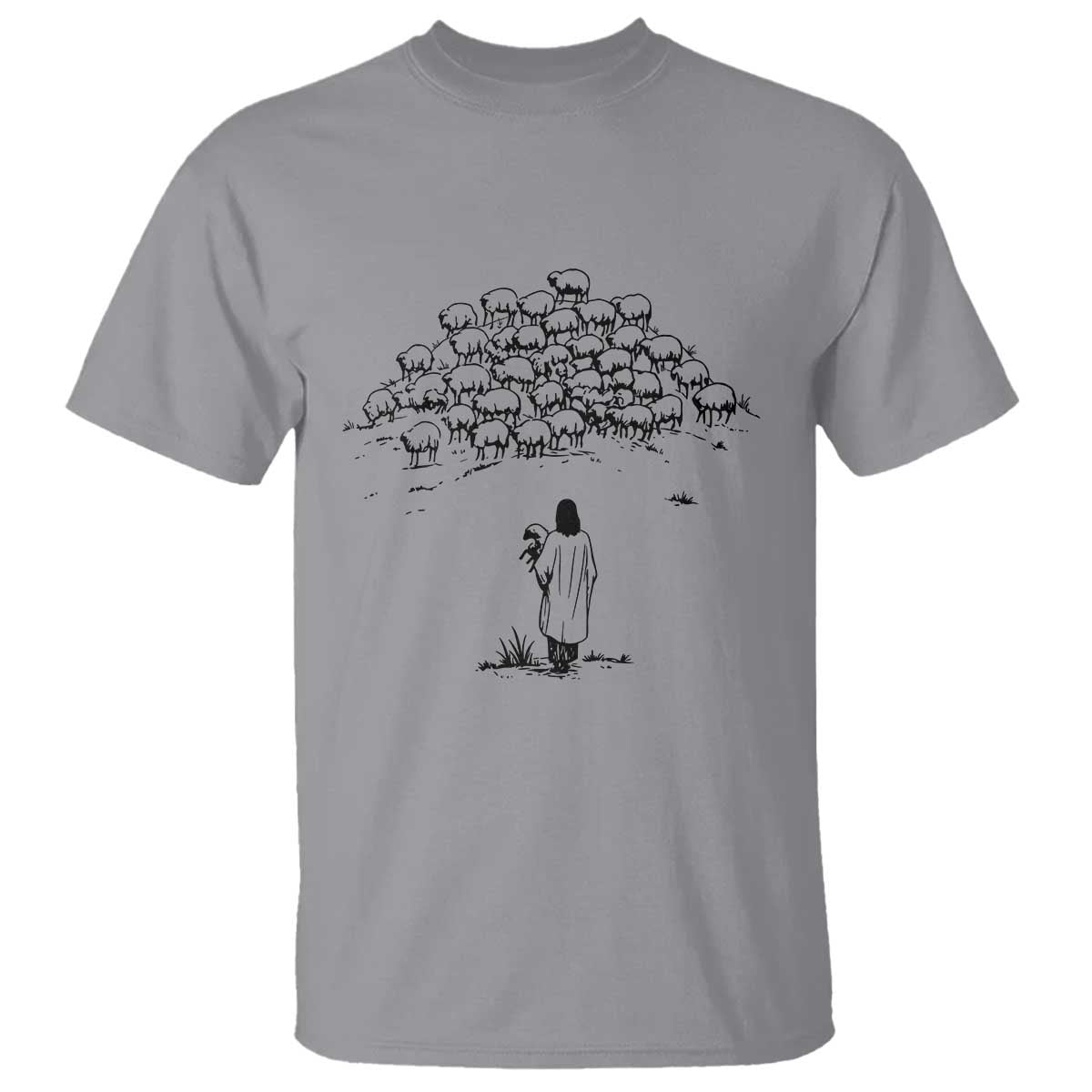 Jesus The Good Shepherd Minimalist Christian T Shirt Sheep Flock Faith Spiritual Inspirational Gift