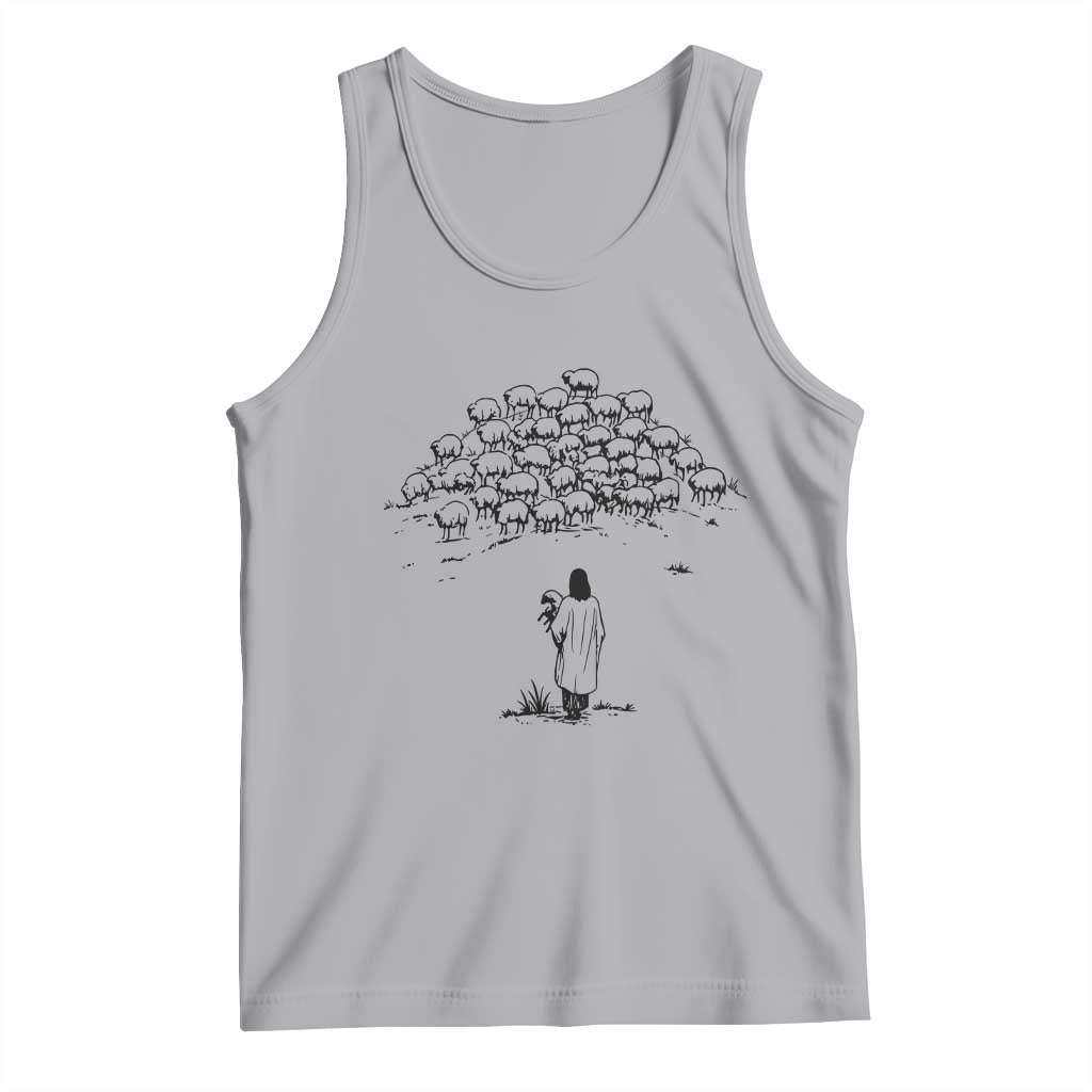 Jesus The Good Shepherd Minimalist Christian Tank Top Sheep Flock Faith Spiritual Inspirational Gift