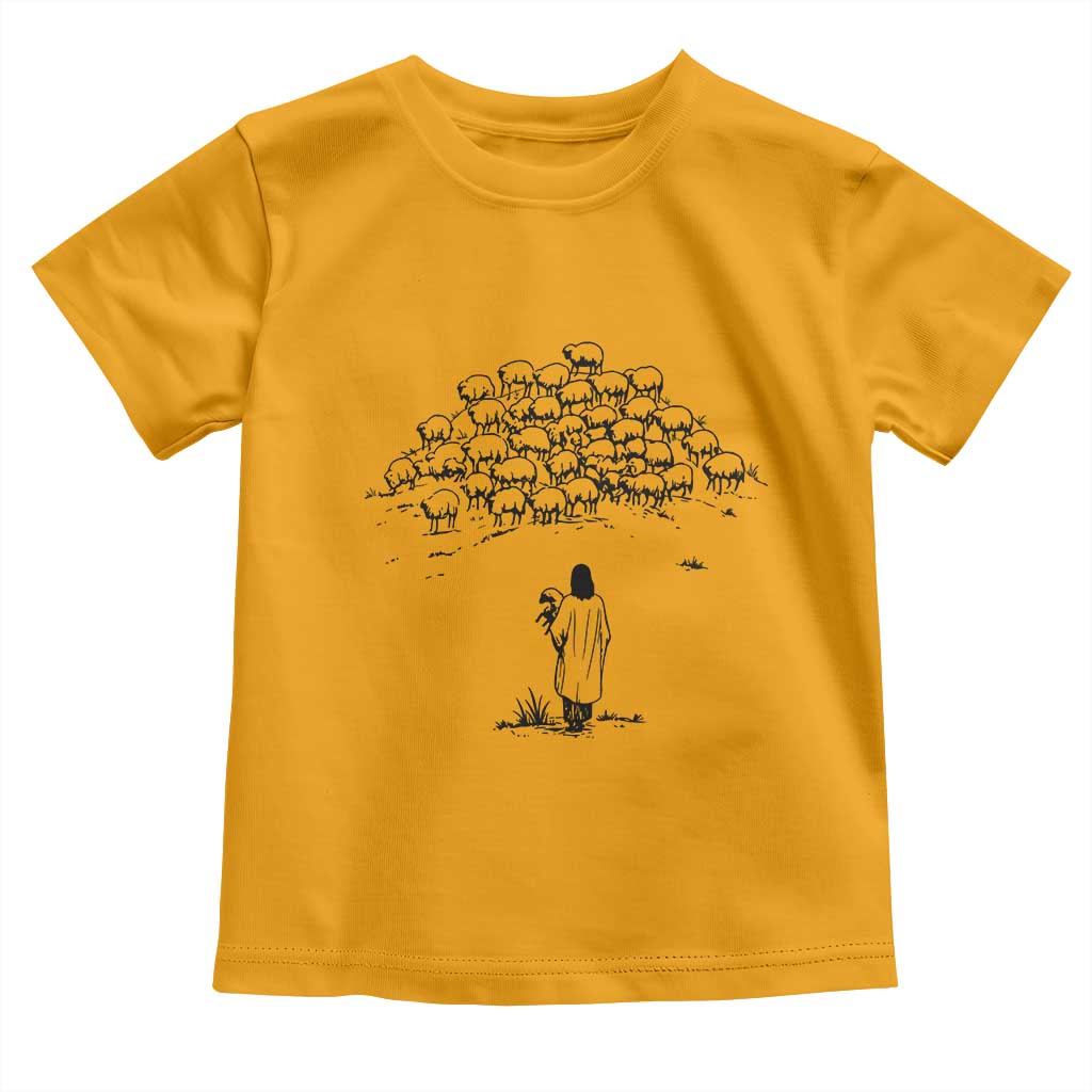 Jesus The Good Shepherd Minimalist Christian Toddler T Shirt Sheep Flock Faith Spiritual Inspirational Gift