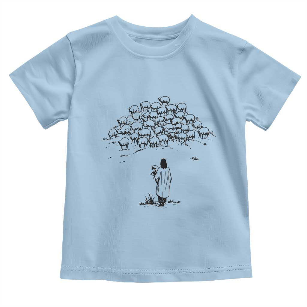 Jesus The Good Shepherd Minimalist Christian Toddler T Shirt Sheep Flock Faith Spiritual Inspirational Gift
