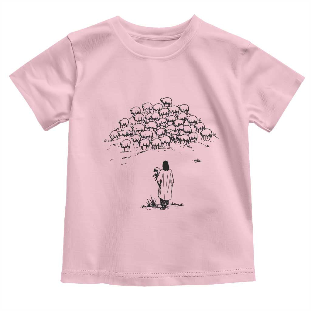 Jesus The Good Shepherd Minimalist Christian Toddler T Shirt Sheep Flock Faith Spiritual Inspirational Gift