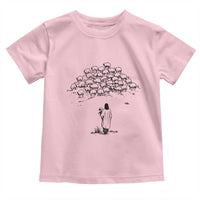 Jesus The Good Shepherd Minimalist Christian Toddler T Shirt Sheep Flock Faith Spiritual Inspirational Gift
