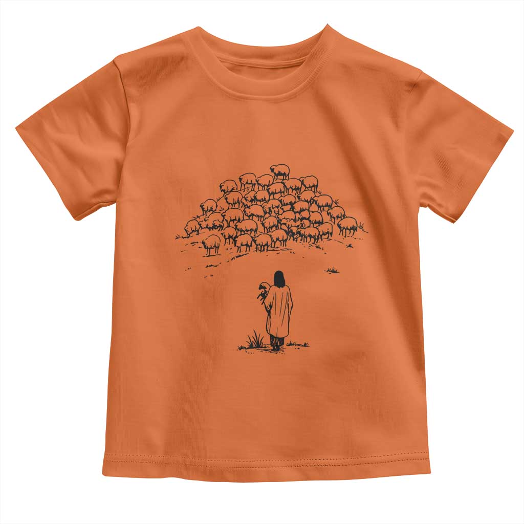 Jesus The Good Shepherd Minimalist Christian Toddler T Shirt Sheep Flock Faith Spiritual Inspirational Gift