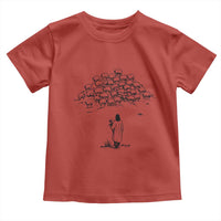 Jesus The Good Shepherd Minimalist Christian Toddler T Shirt Sheep Flock Faith Spiritual Inspirational Gift