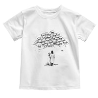 Jesus The Good Shepherd Minimalist Christian Toddler T Shirt Sheep Flock Faith Spiritual Inspirational Gift