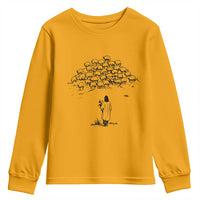 Jesus The Good Shepherd Minimalist Christian Youth Sweatshirt Sheep Flock Faith Spiritual Inspirational Gift