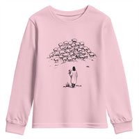 Jesus The Good Shepherd Minimalist Christian Youth Sweatshirt Sheep Flock Faith Spiritual Inspirational Gift