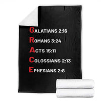 GRACE Christian Scripture Acronym Throw Blanket Bible Verses Galatians Romans Acts Colossians Ephesians Faith Message Gift