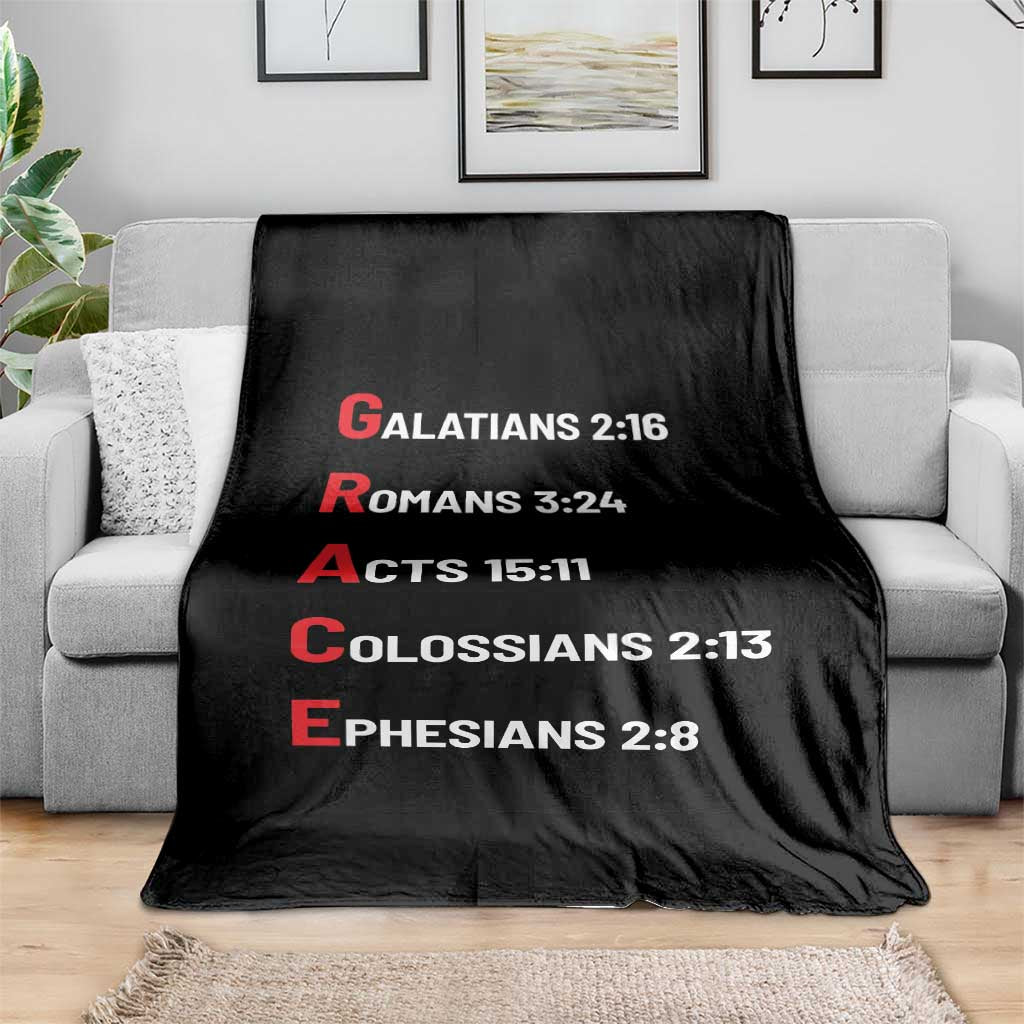 GRACE Christian Scripture Acronym Throw Blanket Bible Verses Galatians Romans Acts Colossians Ephesians Faith Message Gift