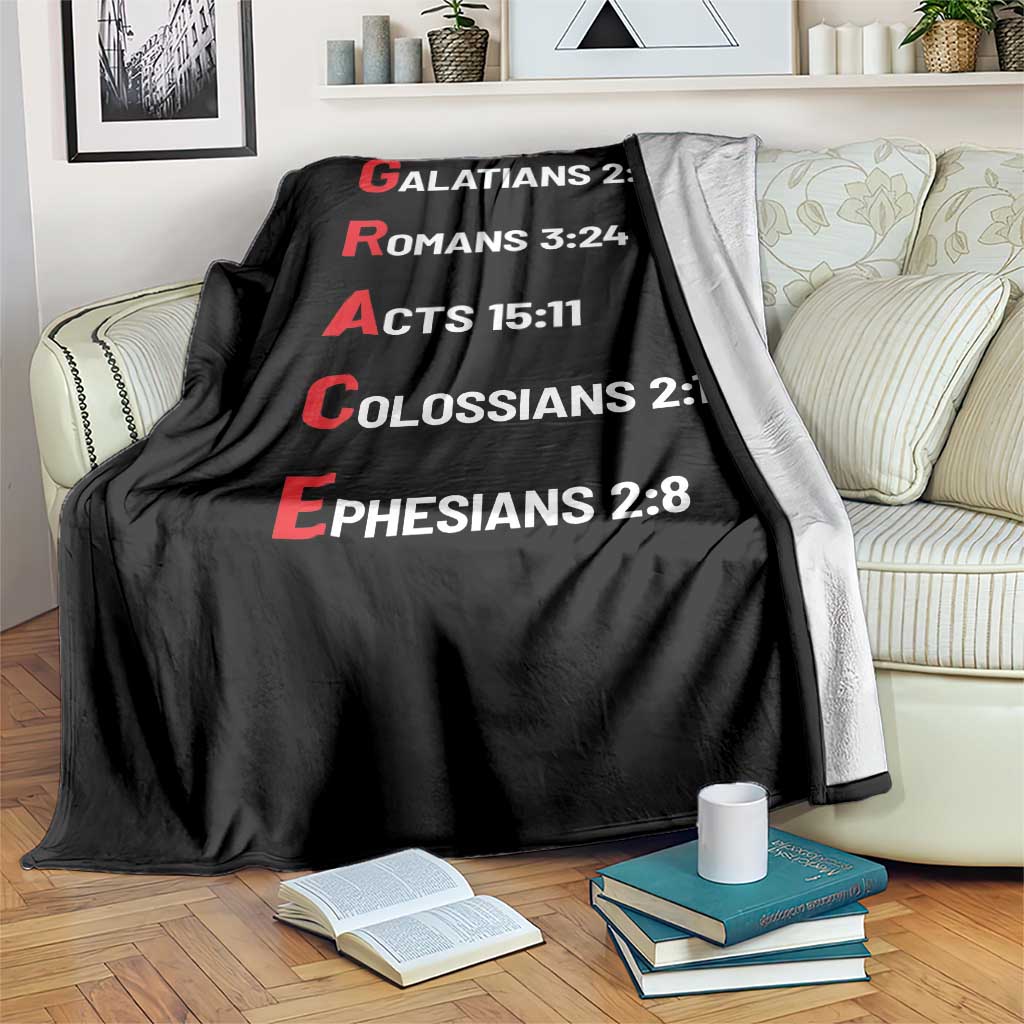 GRACE Christian Scripture Acronym Throw Blanket Bible Verses Galatians Romans Acts Colossians Ephesians Faith Message Gift