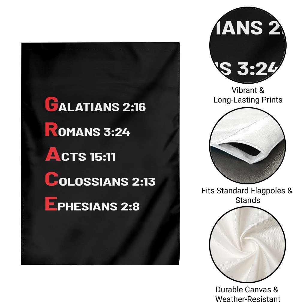 GRACE Christian Scripture Acronym Garden Flag Bible Verses Galatians Romans Acts Colossians Ephesians Faith Message Gift