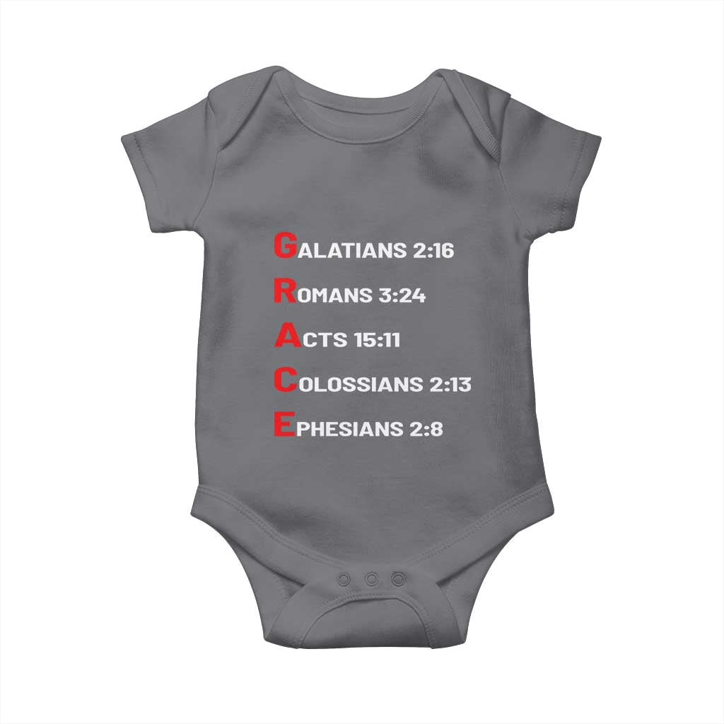 GRACE Christian Scripture Acronym Baby Onesie Bible Verses Galatians Romans Acts Colossians Ephesians Faith Message Gift