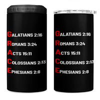 GRACE Christian Scripture Acronym 4 in 1 Can Cooler Tumbler Bible Verses Galatians Romans Acts Colossians Ephesians Faith Message Gift