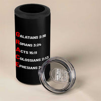 GRACE Christian Scripture Acronym 4 in 1 Can Cooler Tumbler Bible Verses Galatians Romans Acts Colossians Ephesians Faith Message Gift