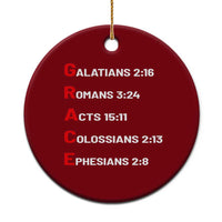 GRACE Christian Scripture Acronym Ceramic Ornament Bible Verses Galatians Romans Acts Colossians Ephesians Faith Message Gift
