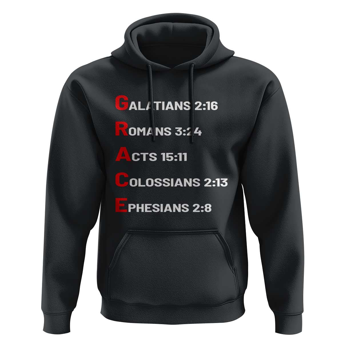 GRACE Christian Scripture Acronym Hoodie Bible Verses Galatians Romans Acts Colossians Ephesians Faith Message Gift