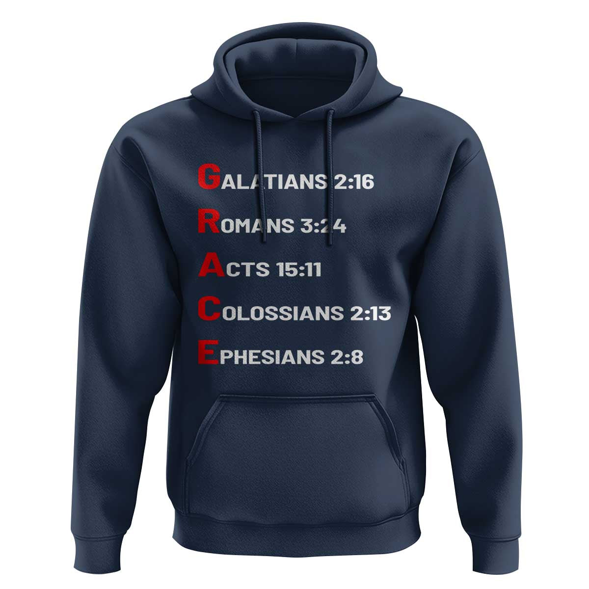 GRACE Christian Scripture Acronym Hoodie Bible Verses Galatians Romans Acts Colossians Ephesians Faith Message Gift