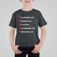 GRACE Christian Scripture Acronym T Shirt For Kid Bible Verses Galatians Romans Acts Colossians Ephesians Faith Message Gift
