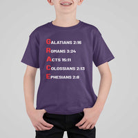 GRACE Christian Scripture Acronym T Shirt For Kid Bible Verses Galatians Romans Acts Colossians Ephesians Faith Message Gift