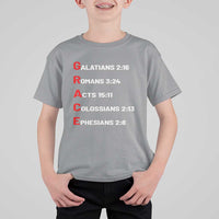 GRACE Christian Scripture Acronym T Shirt For Kid Bible Verses Galatians Romans Acts Colossians Ephesians Faith Message Gift