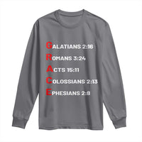 GRACE Christian Scripture Acronym Long Sleeve Shirt Bible Verses Galatians Romans Acts Colossians Ephesians Faith Message Gift