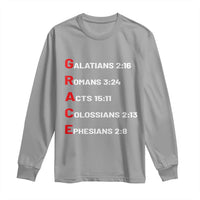GRACE Christian Scripture Acronym Long Sleeve Shirt Bible Verses Galatians Romans Acts Colossians Ephesians Faith Message Gift