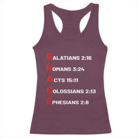 GRACE Christian Scripture Acronym Racerback Tank Top Bible Verses Galatians Romans Acts Colossians Ephesians Faith Message Gift