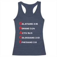 GRACE Christian Scripture Acronym Racerback Tank Top Bible Verses Galatians Romans Acts Colossians Ephesians Faith Message Gift